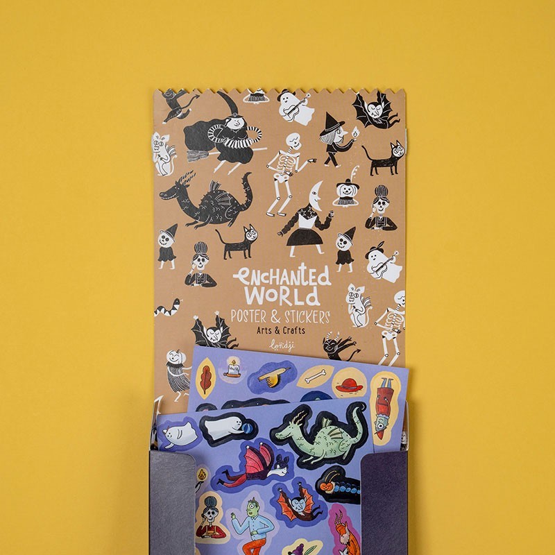 póster y pegatinas de monstruos